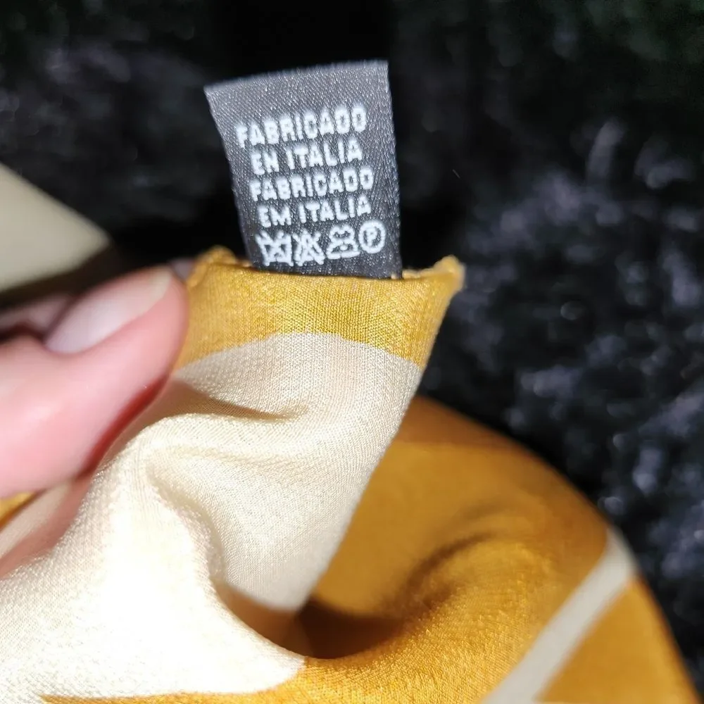 Pertegaz Silk Gold and White Scarf